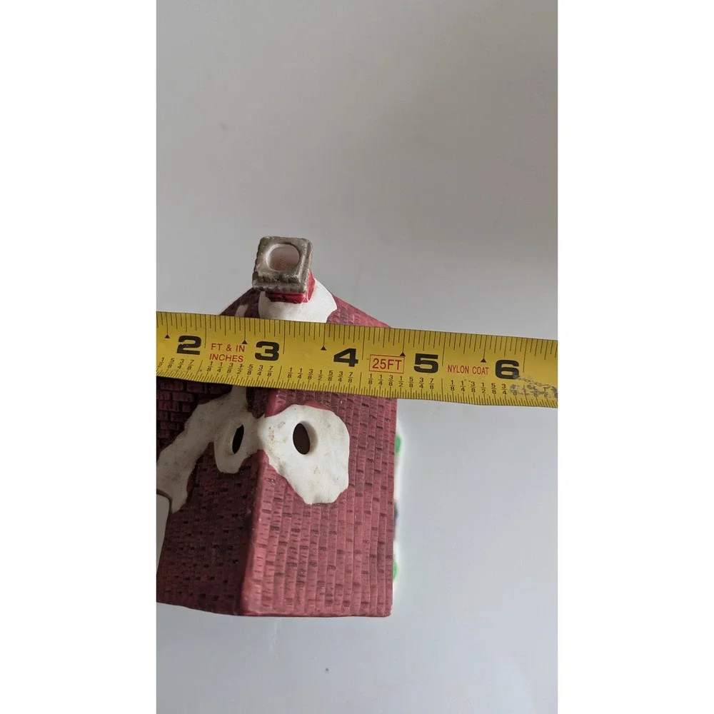 Vintage Christmas Village Tavern Ceramic Cookie Jar House Holiday Decor 7.5in